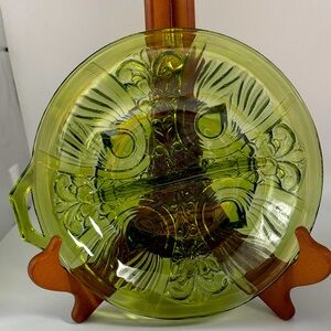 Vintage Green Divided Dish ?Indiana Glass?